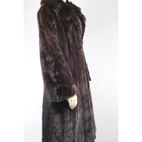 Vintage Hollywood Furs Dark Brown Long Mink Fur Winter Coat Women’s Size S Warm - Picture 7 of 16